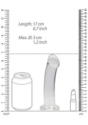 Realrock Non Realistic Dildo W Suction Cup 6.7in Transparent