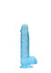 Realrock Crystal Clear Realistic Dildo With Balls 6 In. Blue - view 2