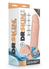 Dr. Skin Glide 7" Self-lubricating Dildo With Balls Vanilla by Blush