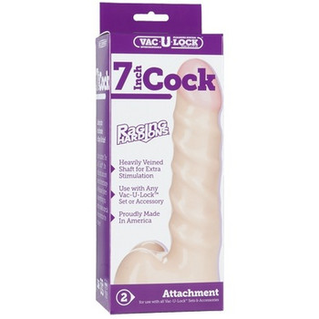 Vac-U-Lock 7" Raging Hard-Ons Penis - Beige by Doc Johnson