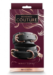 Bondage Couture Wrist Cuffs Black by NS Novelties