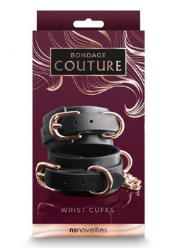 Bondage Couture Wrist Cuffs Black by NS Novelties