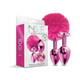 Nixie Metal Butt Plug Set Pom And Jewel-inlaid Metallic Pink - view 2
