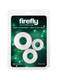 Firefly Glow In The Dark Bubble Penis Rings - White, Pack Of 3