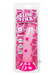 Glow Stick Heart Suction Cup Glow-in-the-dark Dildo - Pink