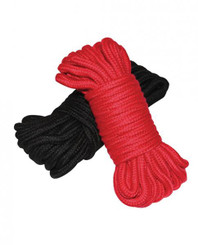 Plesur Cotton Shibari Bondage Rope 2 Pack - Black/red
