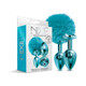 Nixie Metal Butt Plug Set Pom And Jewel-inlaid Metallic Blue - view 2