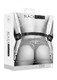 Ouch! Black & White Bonded Leather Hand Cuffs With Handle With Adjustable Straps Black