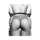 Ouch! Black & White Bonded Leather Hand Cuffs With Handle With Adjustable Straps Black - view 4