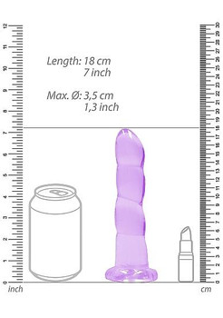 Realrock Non Realistic Dildo W Suction Cup 7in Purple