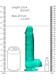 Realrock 8in Realistic Dildo W/ Balls Turquoise