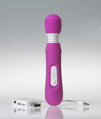 Mini Magic Rechargeable Wand Massager Pink Silicone