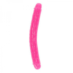 Realrock Glow In The Dark Double Dong 12 In. Dual-ended Dildo Neon Pink