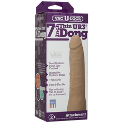 Vac-U-Lock 7 inches Ultraskyn Thin Dong Attachment by Doc Johnson