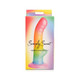 Simply Sweet Ribbed 6.5 In. Silicone Dildo Rainbow - view 2