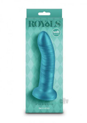 Royals Charlie 6 In. Metallic Curved Dildo Teal