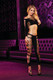 Lapdance Fire Flame Crop Top & Pant Black O/s