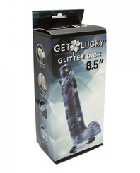 Get Lucky 8.5" Real Skin Glitter Penis - Clear