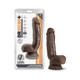 Dr. Skin Plus Thick Posable Dildo With Squeezable Balls 8 In. Chocolate - view 2