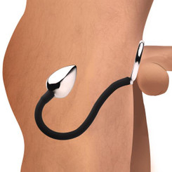 Tug and Plug Penis and Ball Ring with Anal Plug by Master Series