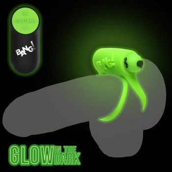 Glow-in-the-Dark Silicone Vibrating Erection Ring by Bang!