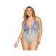 Ombre Stretch Lace Teddy W/ Butterfly Charms Lavender Haze /seafoam Osq - view 4