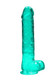 Realrock 9in Realistic Dildo W/ Balls Turquoise - view 4