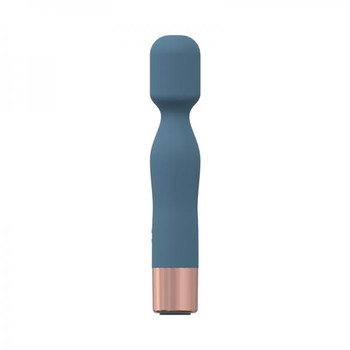 Loveline Glamour 10 Speed Mini-wand Silicone Rechargeable Waterproof Blue/grey
