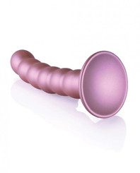 Shots Ouch! Beaded Silicone 5 In. G-spot Dildo Rose Gold