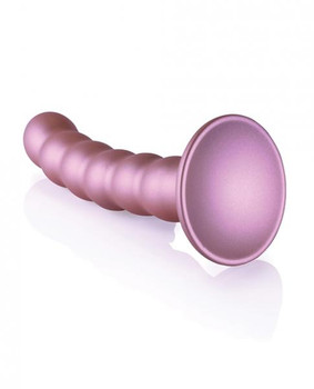 Shots Ouch! Beaded Silicone 5 In. G-spot Dildo Rose Gold