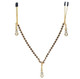 TWEEZER CLAMP W/3 PENDANTS & BEADED CHAIN