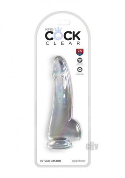 King Penis Clear With Balls 7.5in Clear