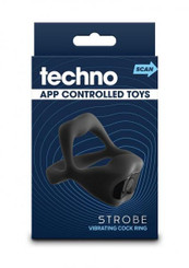 Techno Strobe App-controlled Vibrating Erection Ring Black