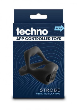 Techno Strobe App-controlled Vibrating Erection Ring Black