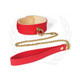 Spartacus Plush Lined Pu Red Collar And Chain Leash - view 2