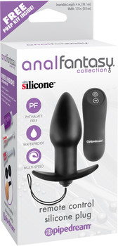 Anal Fantasy Collection Remote Control Silicone Butt Plug - Black Adult Toys