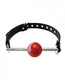 Ball Gag - Black With Removable Red Ball And Stainless Steel Rod - view 2