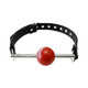 Ball Gag - Black With Removable Red Ball And Stainless Steel Rod - view 3