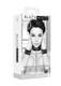 Ouch! Black & White Velcro Collar With Leash And Wrist Cuffs With Adjustable Straps Black