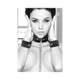 Ouch! Black & White Velcro Collar With Leash And Wrist Cuffs With Adjustable Straps Black - view 4