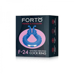 Forto F-24: Silicone Textured Vibrating Erection Ring Blue