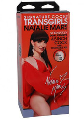 Signature Dildos Transgirls Natalie Mars Ultraskyn Dual Density 4.5 In. Penis With Penetrable Anal Beig