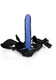 Ouch! Textured Curved Hollow Strap-on 8 In. Metallic Blue