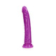 Realrock Glow In The Dark Slim 10 In. Dildo Neon Purple - view 2
