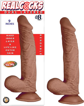 RealShaft Dildo Dual Layered #8 - Brown