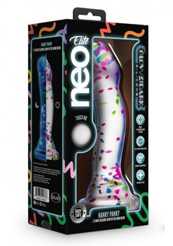 Neo Elite Hanky Panky 7.5 In. Glow-in-the-dark Silicone Confetti Dildo