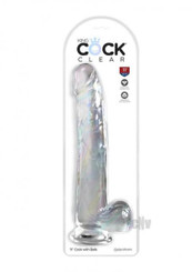 King Penis Clear With Balls 11in Clear