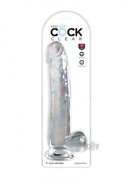 King Penis Clear With Balls 11in Clear