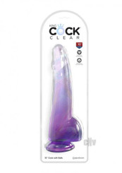 King Penis Clear With Balls 10inpurple