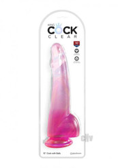 King Penis Clear With Balls 10in Pink
